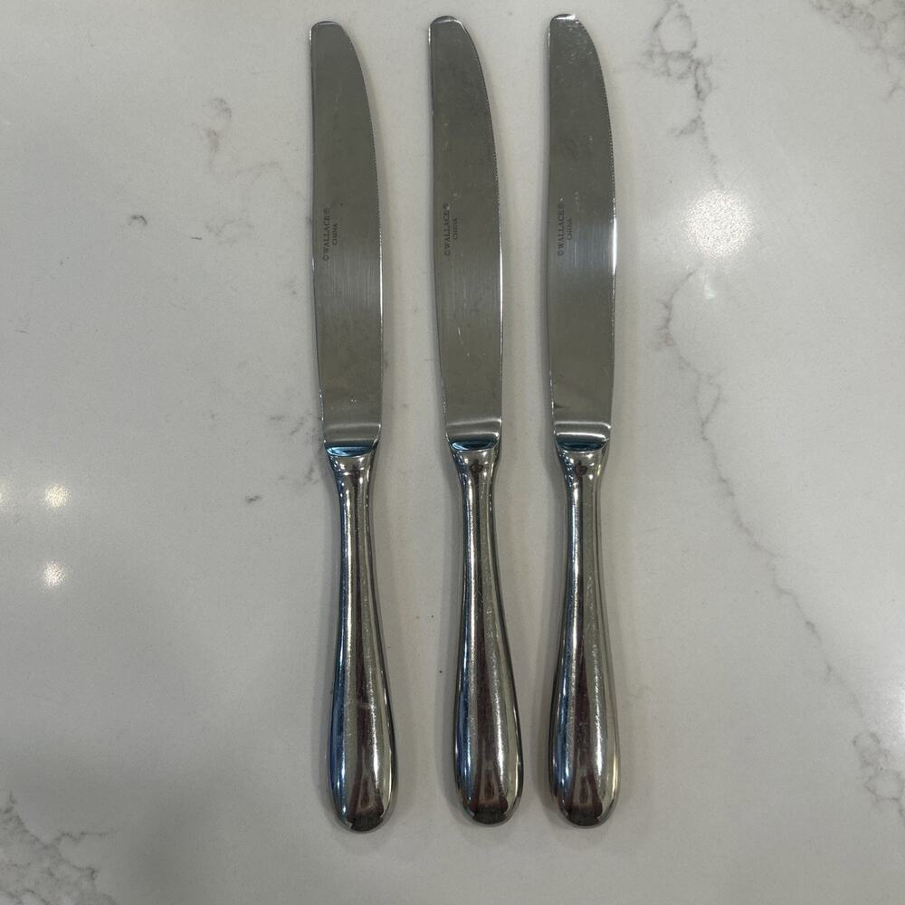Wallace Dinner Knives Continental Classic Stainless Flatware Replacements 3 PC - Picture 3 of 7